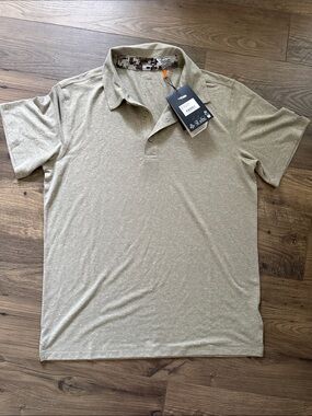 Men's Performance Polo in Heathered Beige